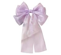 5PCS Pink Satin Bowknot Hair Clips Sweet Big Ribbon Bow Barrette Hairpin Ponytail Clip Accessories Spring Summer(4610-25)