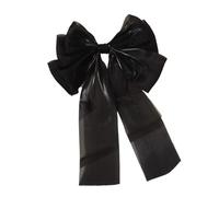 5PCS Pink Satin Bowknot Hair Clips Sweet Big Ribbon Bow Barrette Hairpin Ponytail Clip Accessories Spring Summer(4610-4)