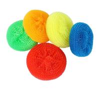 5pcs Plato depurador 3 Pulgadas de plástico Redondas depuradores de Cocina para Platos Almohadillas de fregado sin rasguños de Malla de Malla Reutilizable