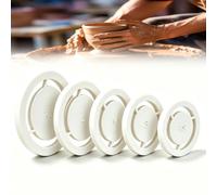 5PCS Pottery Foot Ring Tool Clay Base Aligner For Ceramic (white)