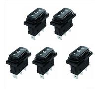 5PCS Power Rocker Switch 30A 125V250V AC Interruptor de encendido y apagado SPDT 3 posiciones con carcasa sellada impermeable y resistente al polvo para electrónica (negro)