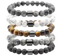 5pcs Pulsera anti smoking espiritual Magnética deja de fumar brazalete para mujeres ayuda a aliviar la ansiedad frustración irritabilidad, pulseras