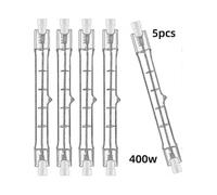 5pcs R7s 118mm 400w Halogen Lamp Pencil Bulb Dimmable Ac 220-240v 7500lm J118 Linear Halogen Spotlig - JA