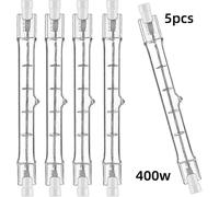 5pcs R7s 118mm 400w Halogen Lamp Pencil Bulb Dimmable Ac 220-240v 7500lm J118 Linear Halogen Spotlight