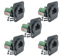 5PCS RJ45 Female Panel Mount Screw Terminal Adapter, D-Type 8P8C to 8p