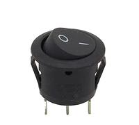 5Pcs Round Black 3 Pin SPDT ON-Off Rocker Switch Snap-in