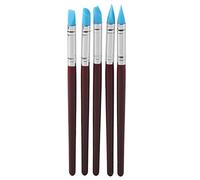 5Pcs Rubber Tip Clay Sculpting Tools | Silicone Carving Pens for Pottery/Modeling/DIY | Erase Fingerprints & Reduce Hand Strain | Wooden Handle Tools
