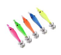 5pcs Señuelos de Pesca Luminous Squid Squid Jig Hooks Pesca de Calamar señuelos de Pesca señuelo Cebo