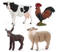 5PCS/Set Children's Poultry and Animal Farm Set Ornaments, Cows, Sheep, Roosters, Donkeys, Simulated Animal Models, Pastures