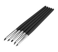 5pcs / Set Pinceles de Punta de Silicona Cepillos de Arcilla Flexible Modelado de Modelado Limpie Las Herramientas(Cabezal Negro (0#))