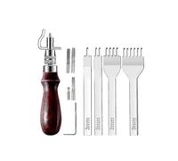 (5Pcs Set) Professional Leather Craft Tools Kit Hand Sewing Stitching Punch Ca...