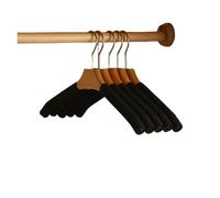 5PCS Solid Wooden Suit Hangers Rotating Non-Slip Sponge Clothes Rack For Coat Sweater,Wood Adult Hanger(Black)