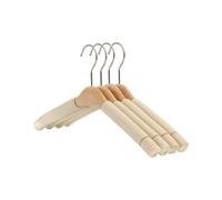 5PCS Solid Wooden Suit Hangers Rotating Non-Slip Sponge Clothes Rack For Coat Sweater,Wood Adult Hanger(Wood)