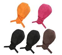 5PCS Sombrero de Cocinero Ajustable Japonés Gorro de Trabajo de Cocina Chef Hat Gorro de Cocinero Unisex Gorro de Chef para Mujer Hombre (Colores lisos)