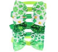 5pcs St Patrick's Day Pet Tie Collar para Perros Cats Cómodos de diseño de trébol Transpirable Accesorios de Vacaciones