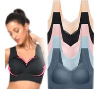 5PCS Super Firming Bra Wirefree Push Up Bras Wireless Shaping Bra Posture Corrector Anti Sagging Ultimate Lift Bras (5 Pcs,4XL)