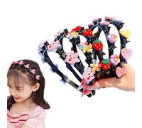5PCS Sweet Princess Hairstyle Hairpin,Hair Band with Clips, Double Layer Headbands with Clips Twist Plait for Girls, Super Cute fashion headbands. (C)