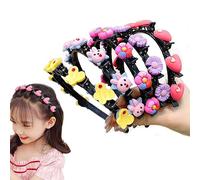 5PCS Sweet Princess Hairstyle Hairpin,Hair Band with Clips, Double Layer Headbands with Clips Twist Plait for Girls, Super Cute fashion headbands. (A)