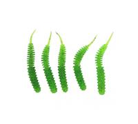 5pcs Threaded Maggot Artificial Bait Tear Resistance Portable Needle Tail Grub Fishing LureGreen