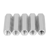 5pcs Tuercas de acoplamiento Hexagonal Varilla de la manga de la varilla de acero al carbono Separador M10 Sujetadores roscados(M10*50)