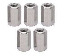 5PCS Tuercas Hexagonales de Acoplamiento, M10 X 1.5 L30mm Tuercas Hexagonales Métricas de Acoplamiento, Tuercas Conectoras de Acero Inoxidable, Tuercas Roscadas de Acoplamiento de Varilla