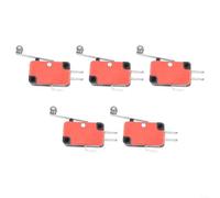 5pcs V-156-1C25 Limit Switch Long Roller Lever SPDT | Long hinge roller lever, SPDT momentary action, precise travel limit control, 5-pack value set