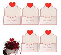 5pcs Valentine Envelope Boxes, DIY Florist Bouquet Envelope Boxes, Folding Valentine Envelopes Gift Box for Proposal, Dating (Red)