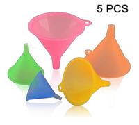 5pcs Various Sizes Plastic Funnel Set, Rainbow Colours Kitchen Funnel Set Tw