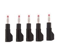 5Pieces 4mm Banana Plug para sondas de prueba Instrumento Medidor Conector negro