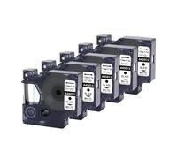 5PK 45013 cinta D1 de 12mm, Compatible con etiquetas DYMO 45016 45010 45017 45018, Compatible impresora Dymo LabelManager 160 280 6 colores(5PK-45013-White)