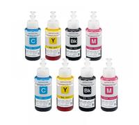 5pk 70 ml de Tinta de Tinte Compatible con L200 L210 L222 L100 L110 L120 L132 L550 L555 L300 L355 L362 Impresoras(2BK 2C 2Y 2M)