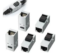 5Pz Módulo Keystone Cat 7 Conector Keystone Cat7 RJ45 Conector Keystone de Alta Velocidad Módulo informático Cat 7 Blindado Conector Ethernet RJ45 Keystone Blindado Chapado, Montaje sin Herramientas