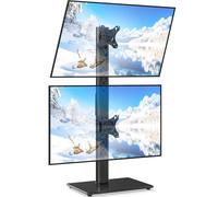5Rcom Soporte Doble Monitor para Pantallas de 13-38 Pulgadas, Soporte Vertical para Monitor de Escritorio, Rotativos, Inclinación, Altura Ajustable, VESA 75x75/100x100mm hasta 20KG