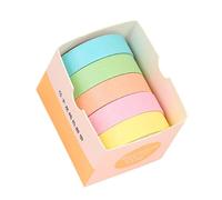 5Rolls Aesthetic Tape Decorative Water Resistant Adhesive Paper for Notebook Journal Photo Album 10mmX2M Ournaling Tape Collection