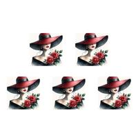 5set Paint by Numbers for Adults Beautiful Woman, Kit On Canvas DIY Oil Art Lady Picture, DIY Craft Oil Painting Art Kits for Adults, Home Wall Decor 20x20cm