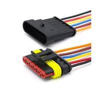 5Sets 1P 2P 3P 4P 5P 6P Way Waterproof Electrical Auto Male Female Connector with Wire Cable Harness for Car Motorcycle(6P(Male Female),20sets)