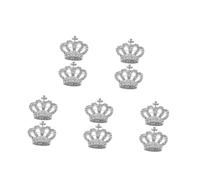 5sets Crown Zircon Rhinestone Brooch Pin Coat Pins for Women Silver Alloy 2pcs*5