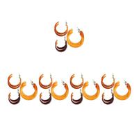 5sets for Trendy Circle Earrings Women Hoops Fashion Aesthetic 3pairs*5