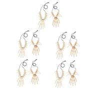 5sets Pendant Necklace Gothic Skull Charm Skeleton Hand Jewelry for Halloween Present 2pcs*5
