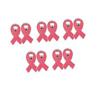 5sets Ribbon Brooch Jewelry Pin Lapel Pins for Women Charity Badge Pink Alloy 2pcs*5