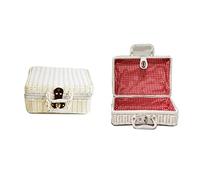 5sssallefaa - Bolsa de maquillaje portátil de ratán, material respetuoso con el medio ambiente, imitación de ratán, maleta retro, caja de almacenamiento de cosméticos, organizador de perfume (A,34 x