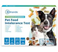 5Strands Prueba de intolerancia a los alimentos para mascotas, prueba de sensibilidad en casa para perros y gatos, 272 artículos, análisis del cabello, preciso para todas las edades y razas,