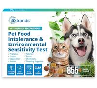 5Strands Prueba de intolerancia ambiental y alimentos para mascotas, prueba de sensibilidad en casa para perros y gatos, kit de recolección de muestras de pelo, 380 artículos probados, resultados en 7