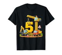 5th Birthday Boy Construction Truck 5 Years Old Party Camiseta