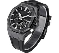 5th Gen Metal Watch Case+Rubber Band Mod Kit,For GM2100 Ga2100/GA2110 Stainless Steel Bezel Strap Modfication Men's Watch Modding Replacement Accessories Set