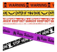 5uds Cinta de Precaución, Mantener Fuera el Peligro Cinta de Miedo de Halloween Entrar si te Atreves Cinta de Terror Cinta de Precaución Zombie para Casa Encantada Fiesta Exterior Decoraciones