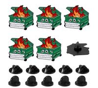 5uds Esmaltados Positivos para Incendio de Contenedor de Basura, Pin Esmaltado para Solapa con el Mensaje It's Fine I'm Fine Everything Is Fine Joyería para Compañeros de Trabajo