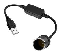 5V USB A Macho a 12V Enchufe Adaptador USB Mechero Coche 12V 35cm Adaptador USB a Mechero Hembra 5V a 12V Cargador USB de Encendedor del Coche zócalo Adaptador convertidor de Macho a Hembra
