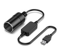 5V USB A Macho a 12V Enchufe de Encendedor de automóvil Convertidor Hembra para encendedores de automóvil Grabador de conducción DVR Dash Cámara GPS (Menos de 8 W), 30 cm / 12 Pulgadas