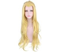 5v5 Arena Game Princess Yellow Braiding Hair Long Wavy Synthetic Halloween Costume Anime Cosplay Wig 75cm + wig cap